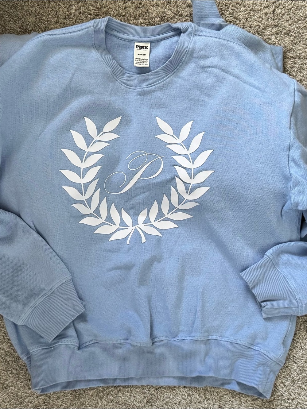PINK Victoria's Secret Light Blue Graphic Sweatshirt Trio - Picture 2 of 5